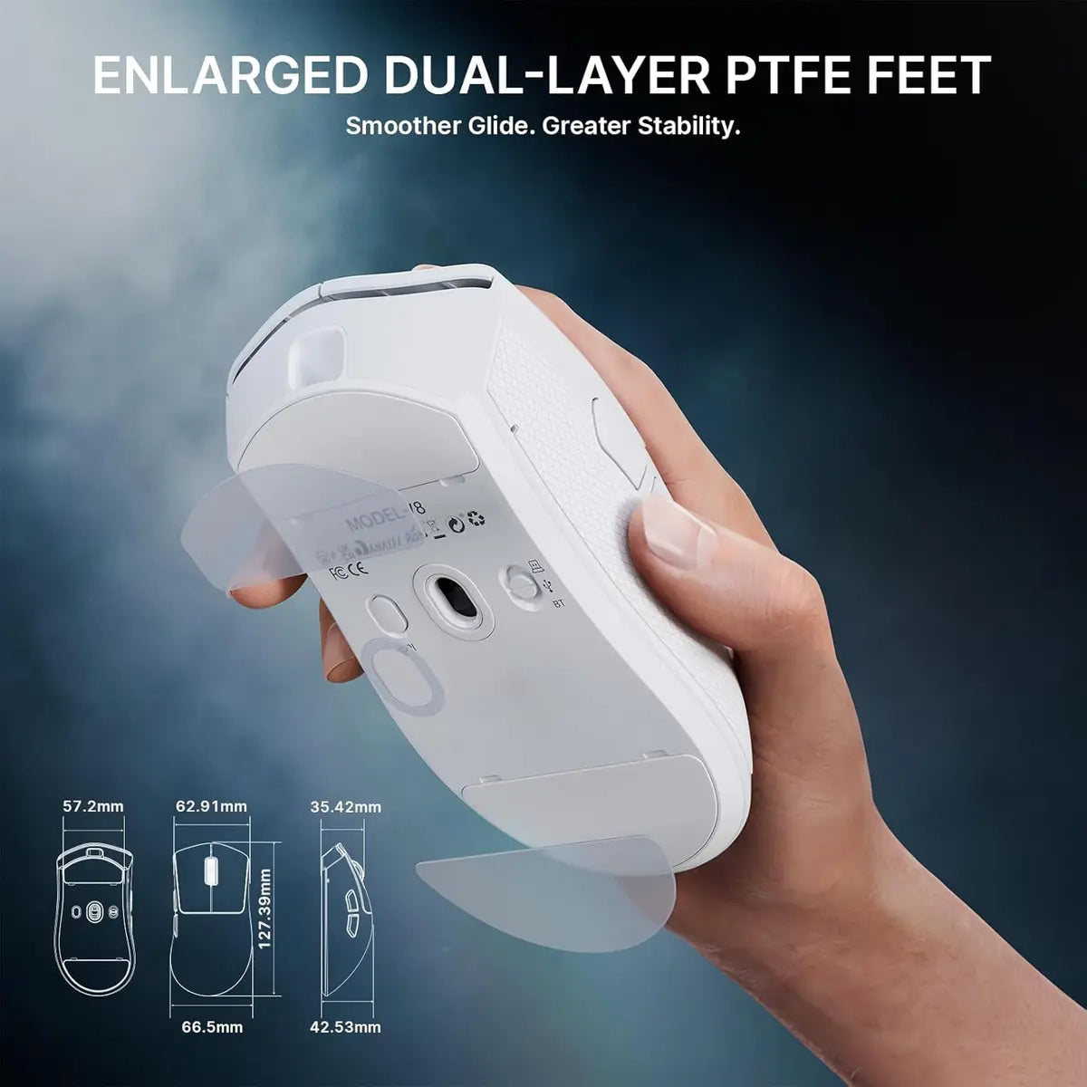 Attack Shark V8 8K Wireless Gaming Mouse - White