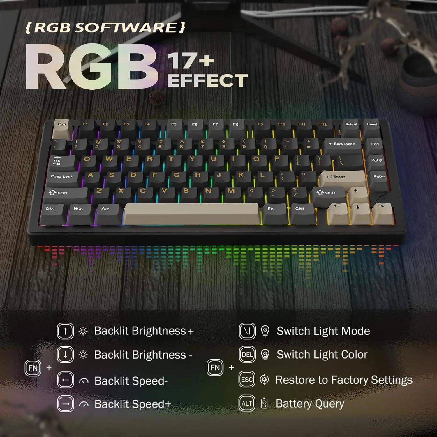 Attack Shark X75 Aluminum CNC Wireless Gaming Keyboard - Black - PakByte Computers