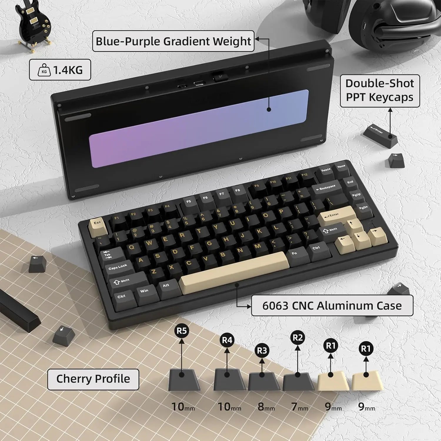 Attack Shark X75 Aluminum CNC Wireless Gaming Keyboard - Black - PakByte Computers