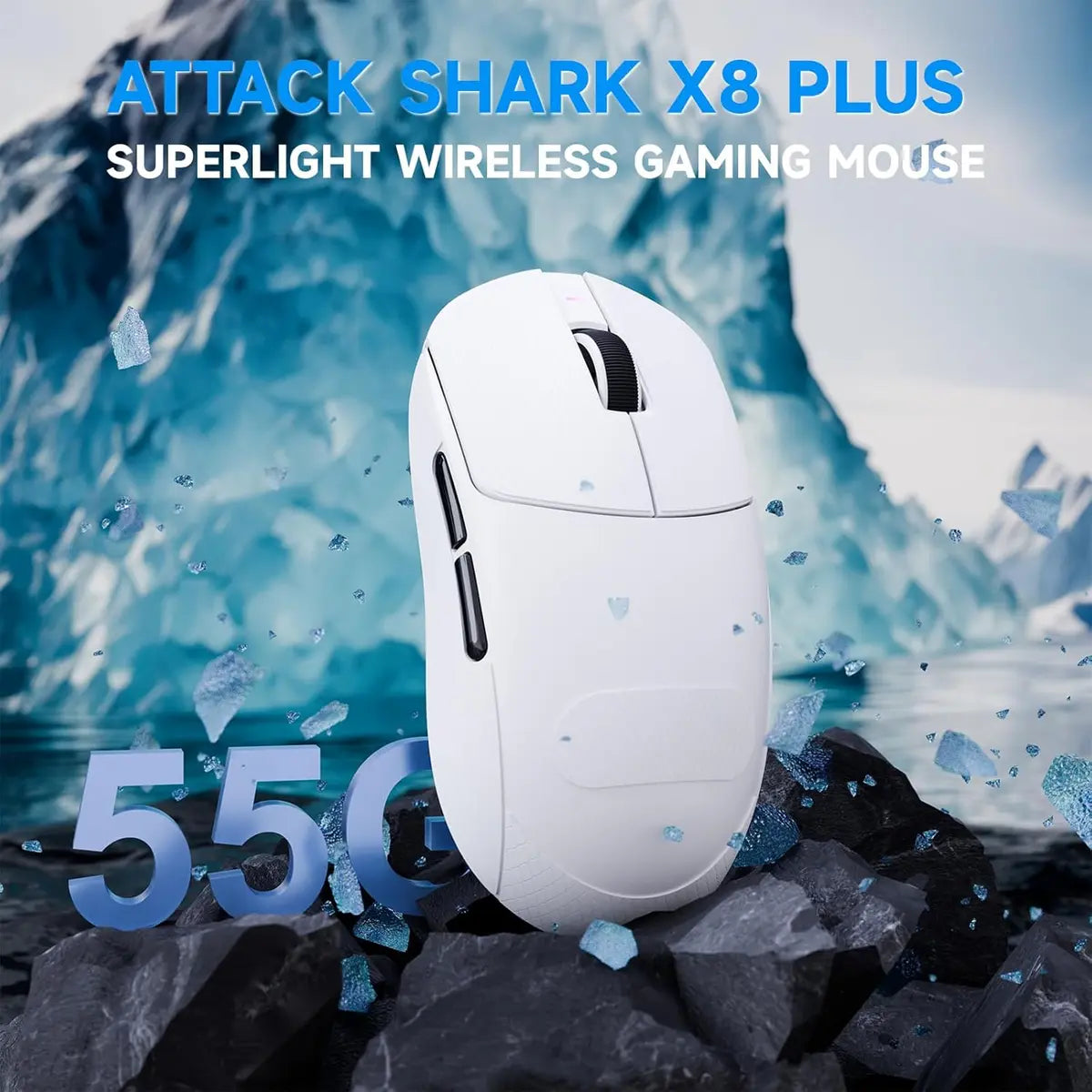 Attack Shark X8 Plus Wireless Gaming Mouse - White