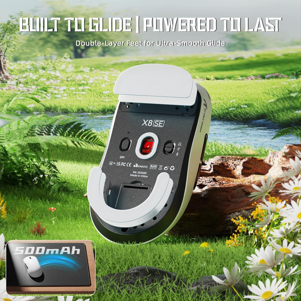 Attack Shark X8 SE Wireless Gaming Mouse - White - PakByte Computers