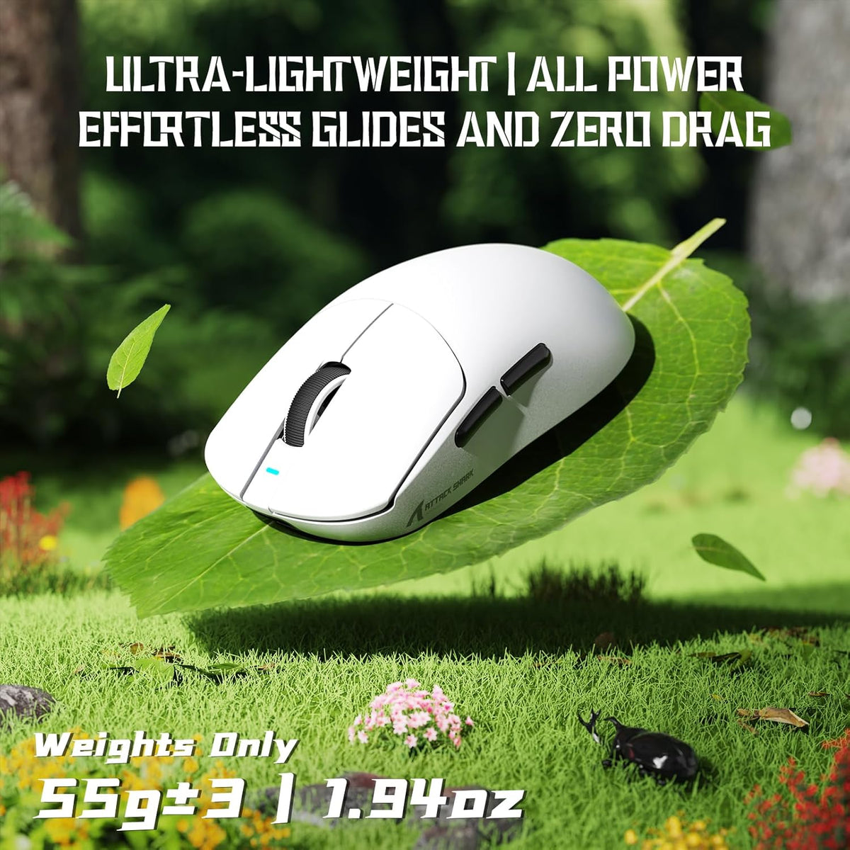 Attack Shark X8 SE Wireless Gaming Mouse - White - PakByte Computers