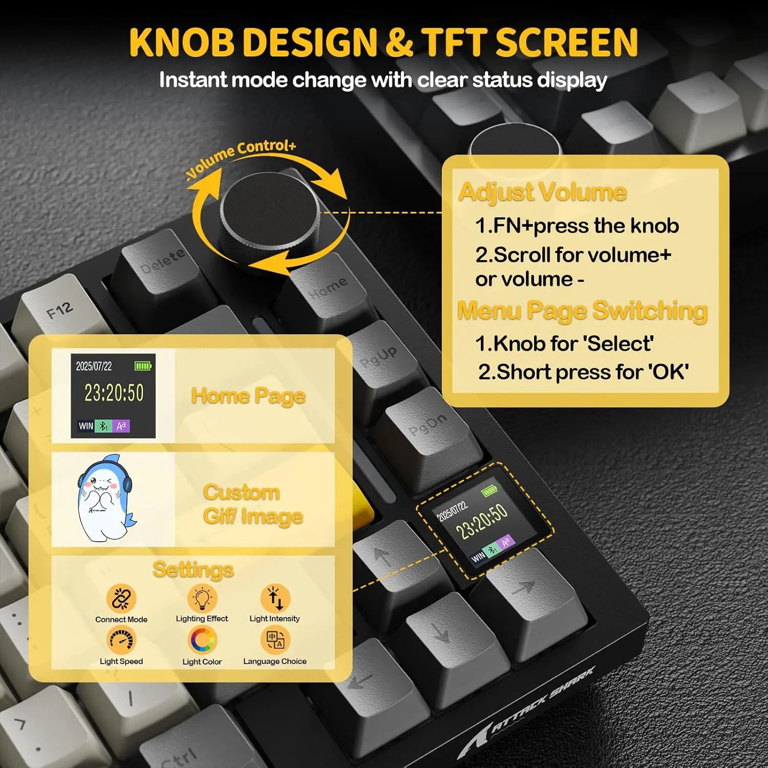 Attack Shark X820 Ultra Wireless Keyboard - Star Black - PakByte Computers
