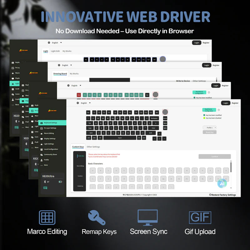 Attack Shark X820 Ultra Wireless Keyboard - Moonlight Gradient