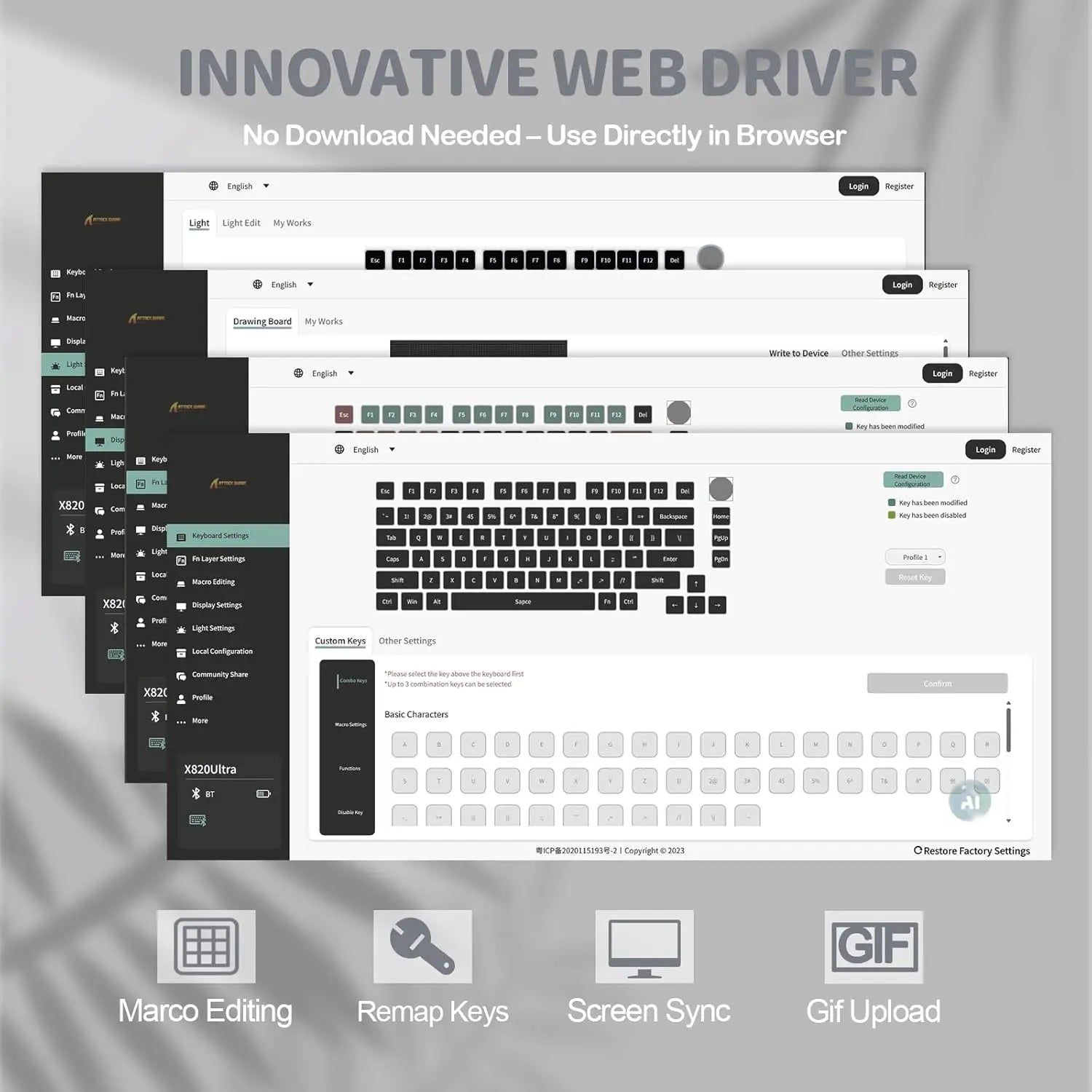 Attack Shark X820 Ultra Wireless Keyboard - White - PakByte Computers