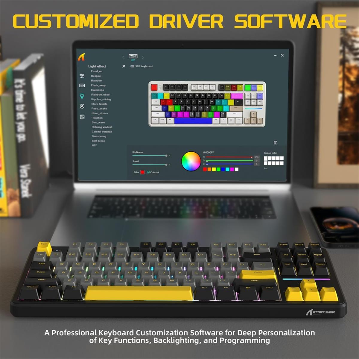 Attack Shark X87 Wireless Mechanical Keyboard - Star Black - PakByte Computers