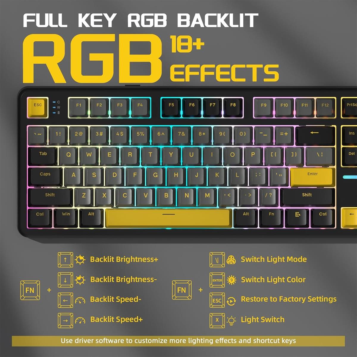 Attack Shark X87 Wireless Mechanical Keyboard - Star Black - PakByte Computers