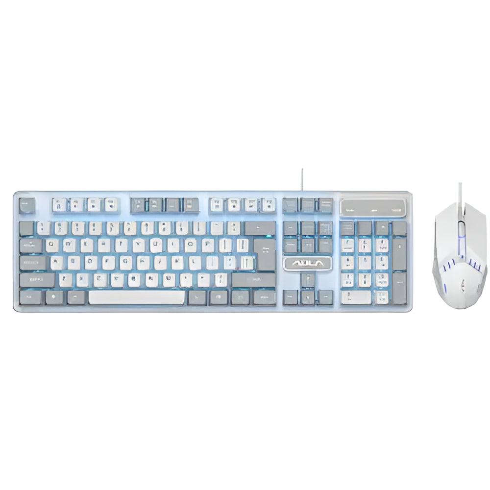 AULA F3061 Membrane Gaming Keyboard & Mouse Combo – White