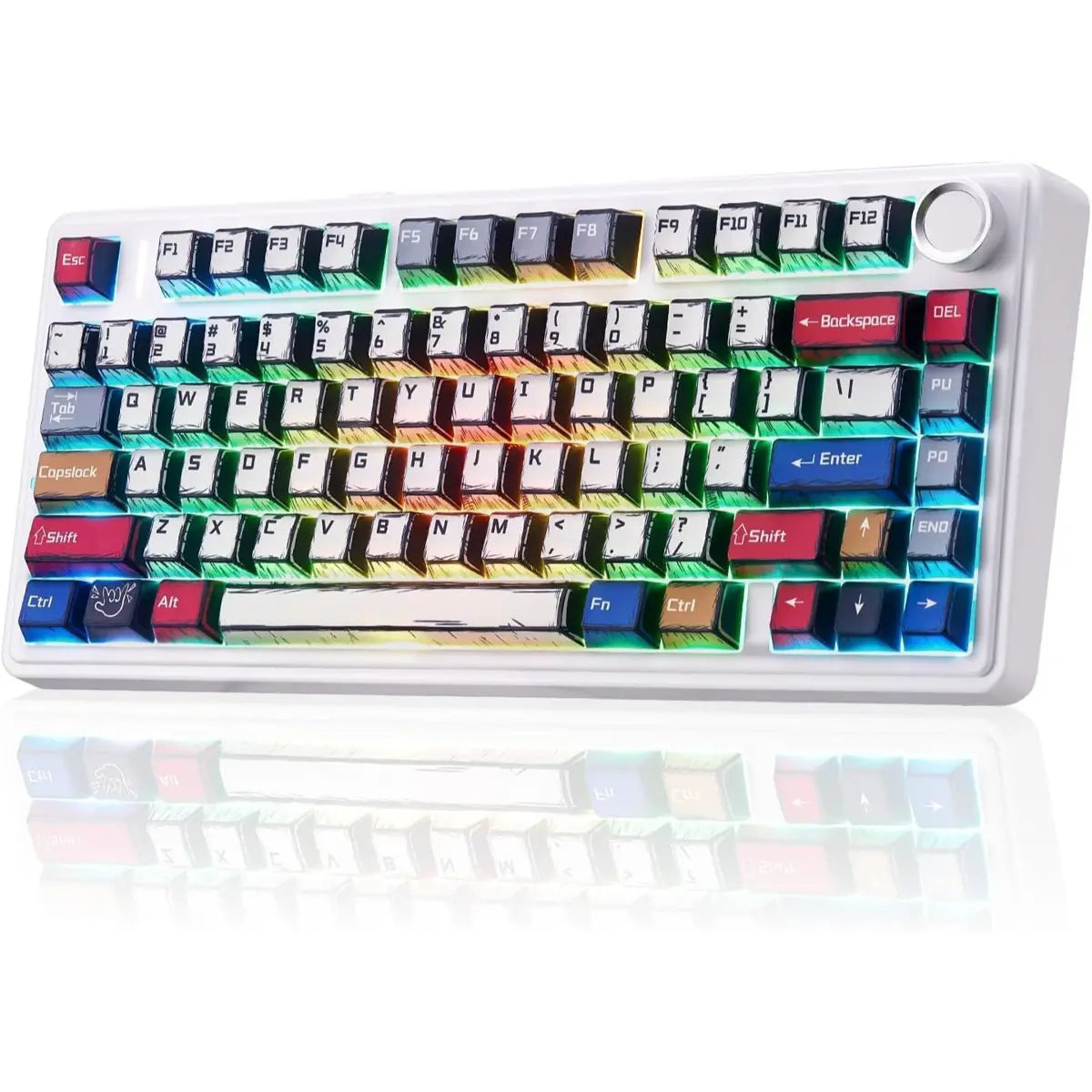 Aula F75 Wireless Creamy Mechanical Keyboard with RGB Backlit - Comic