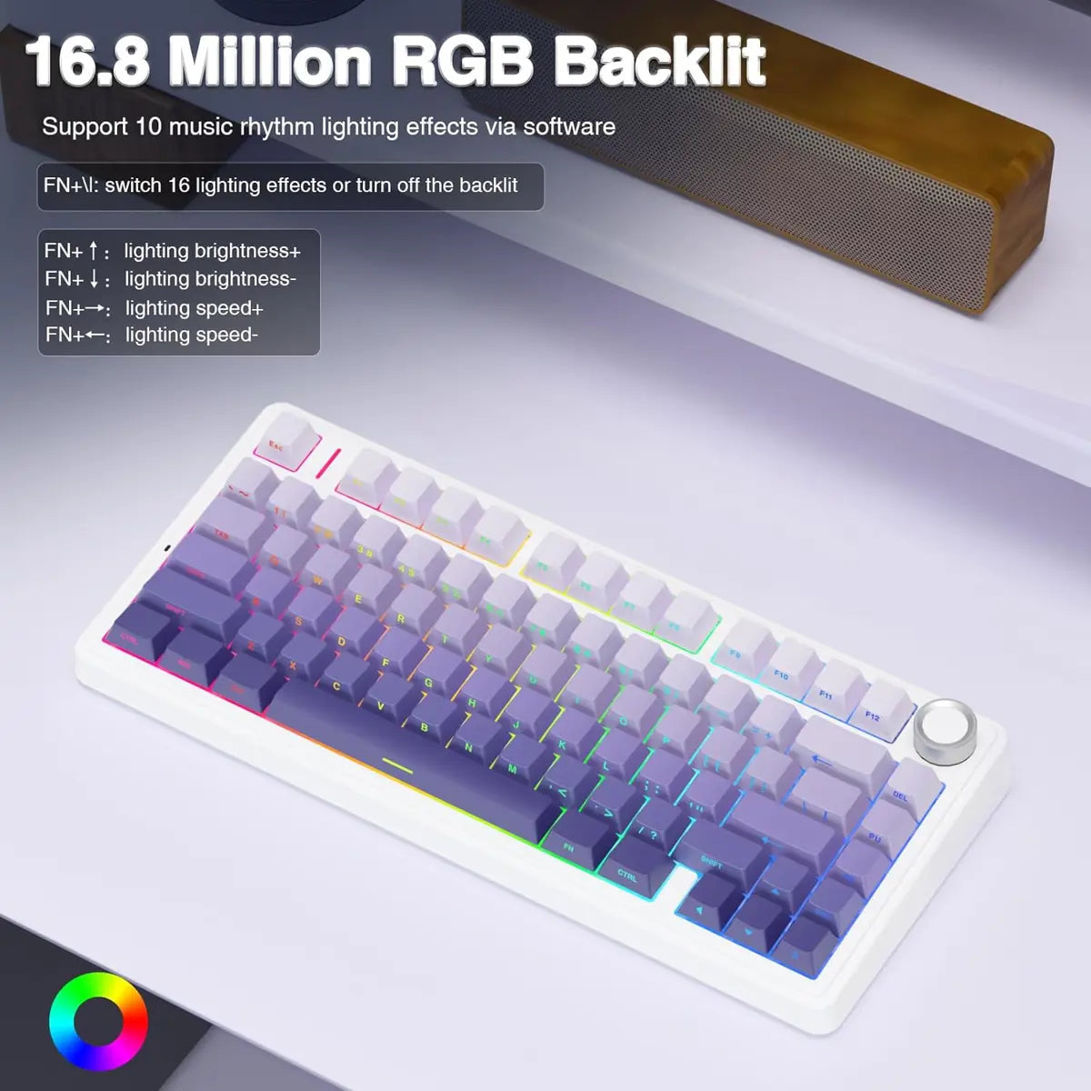 Aula F75 Mechanical Keyboard Gaming - Gradient Purple - Star Vector Switches
