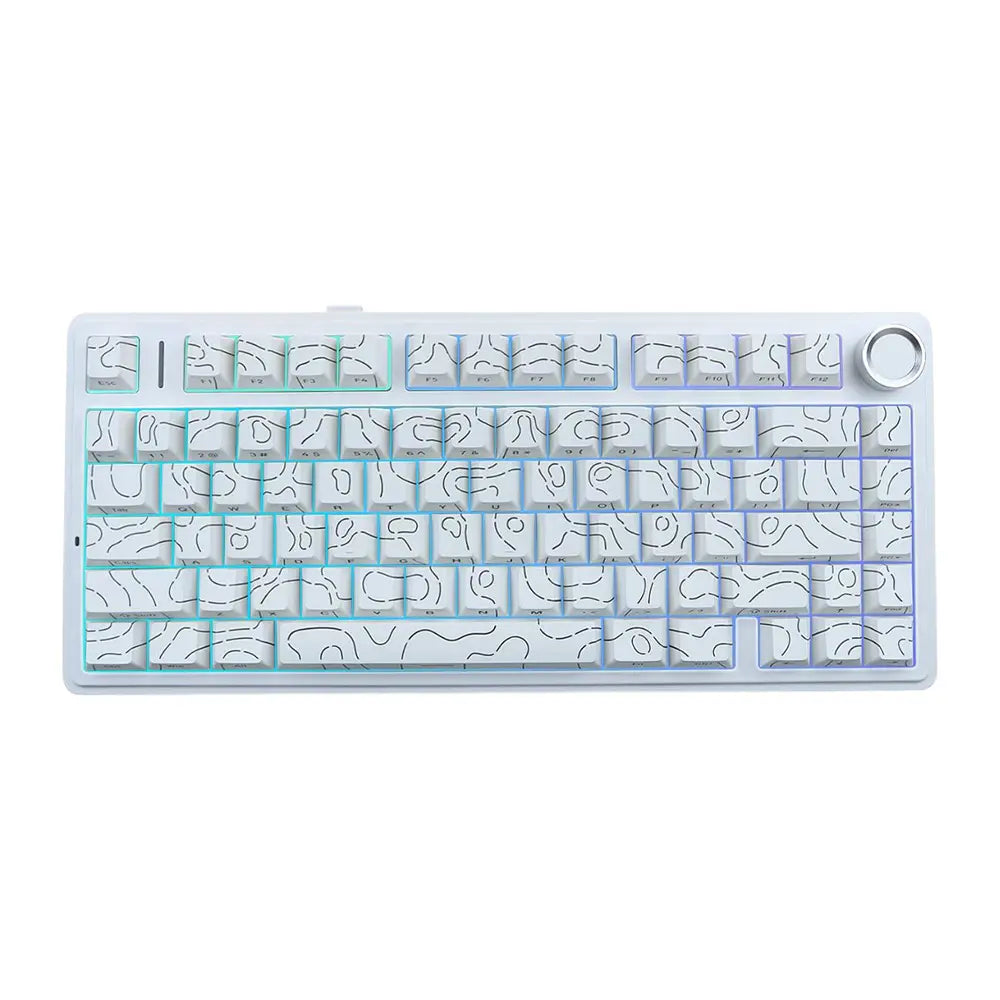Aula F75 Gasket Mechanical Keyboard - White Contour - Star Vector Switches