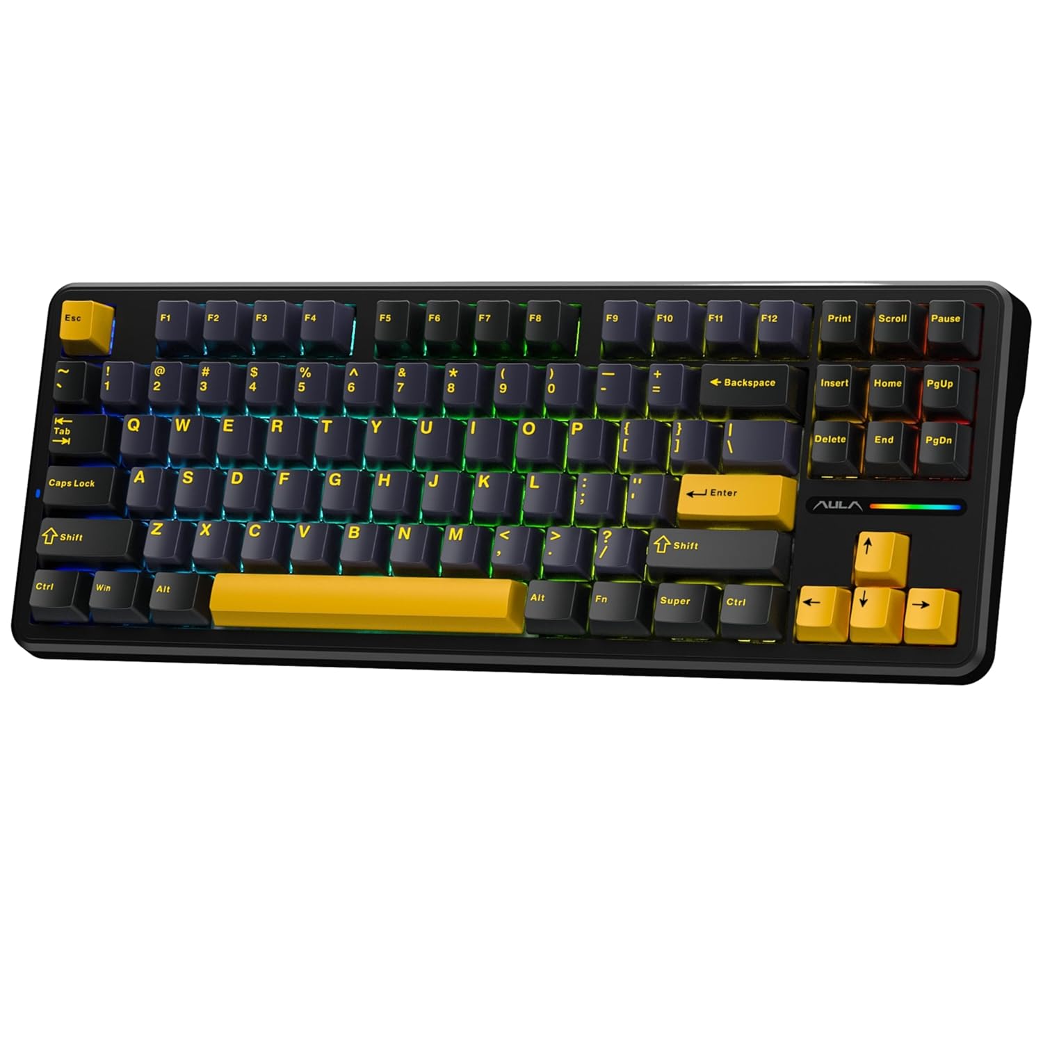 Aula F87 Pro Wireless RGB Gaming Keyboard - Black/Yellow