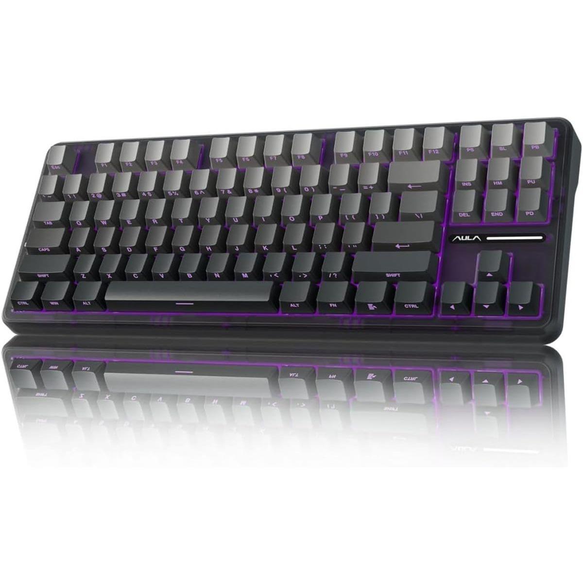 Aula F87 Pro Wireless Mechanical Tri-Mode Gasket Hot Swappable Custom Keyboard - Gradient Gray
