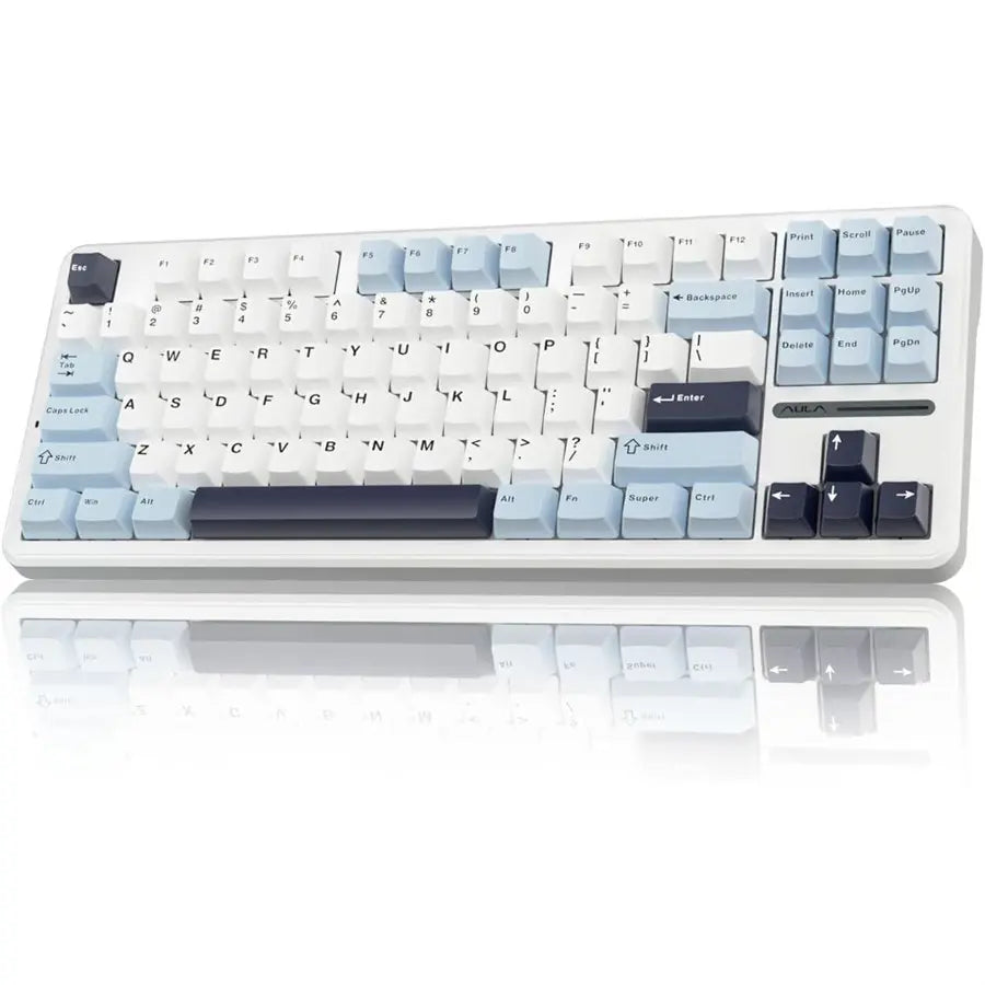 AULA F87 Pro 75% Wireless Mechanical Keyboard (LEOBOG Greywood V4 Switch) - Glacier Blue / White Gray