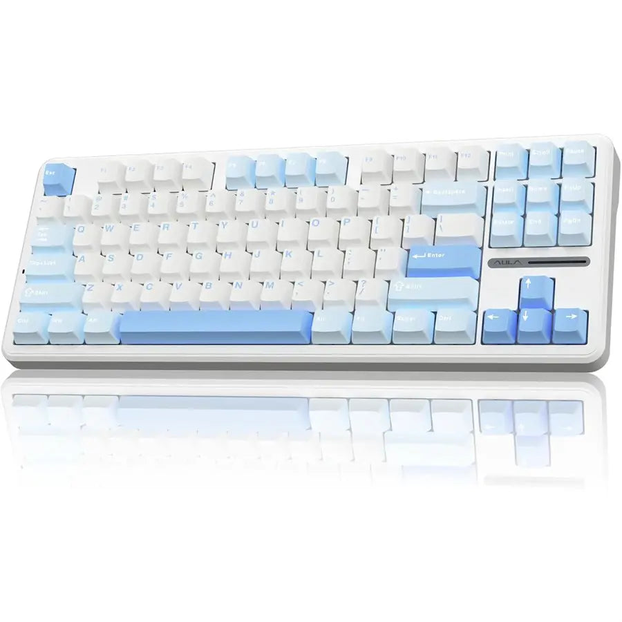 AULA F87 Wireless 75% TKL Mechanical Keyboard - Blue White / Dark Blue
