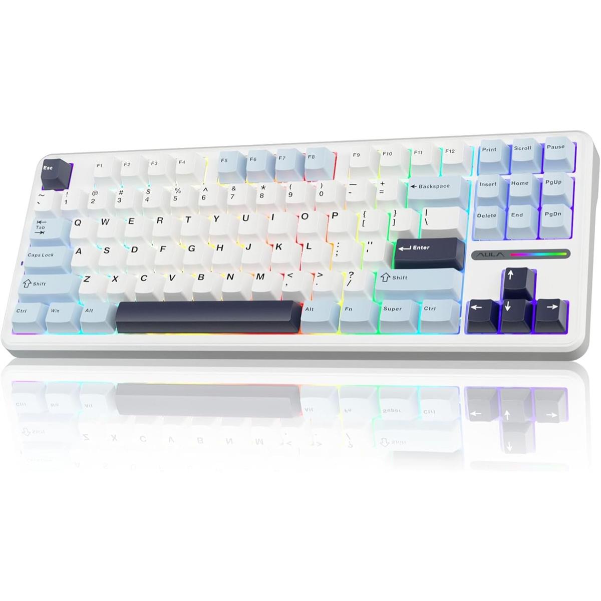 Aula F87 Wireless 75% TKL Custom Hot Swappable Keyboard - Glacier Blue - PakByte Computers