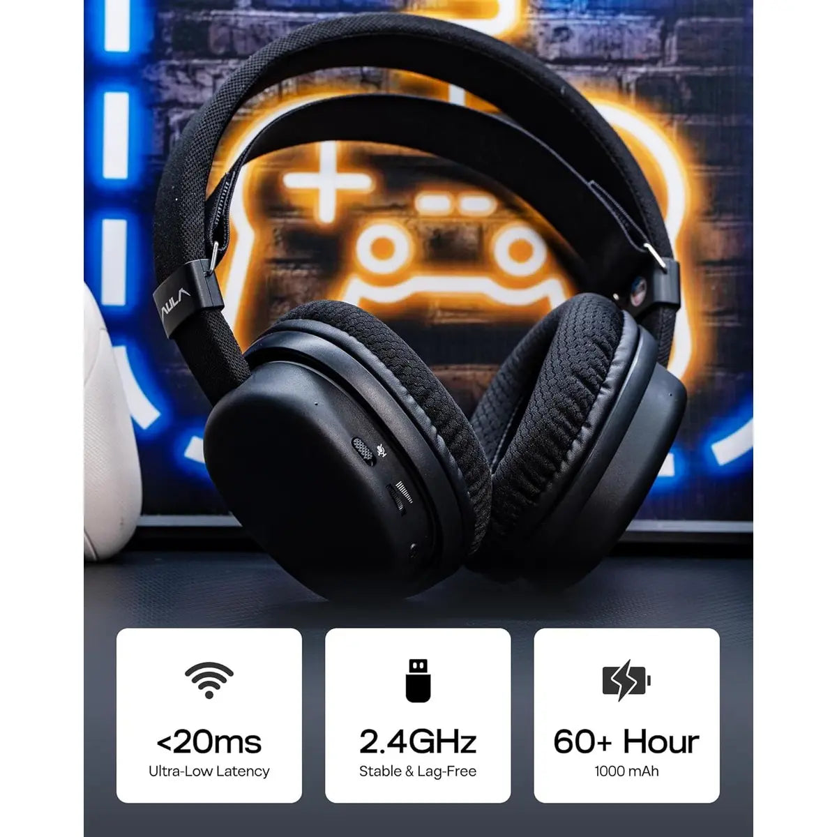Aula G7 Wireless Gaming Headset - Black