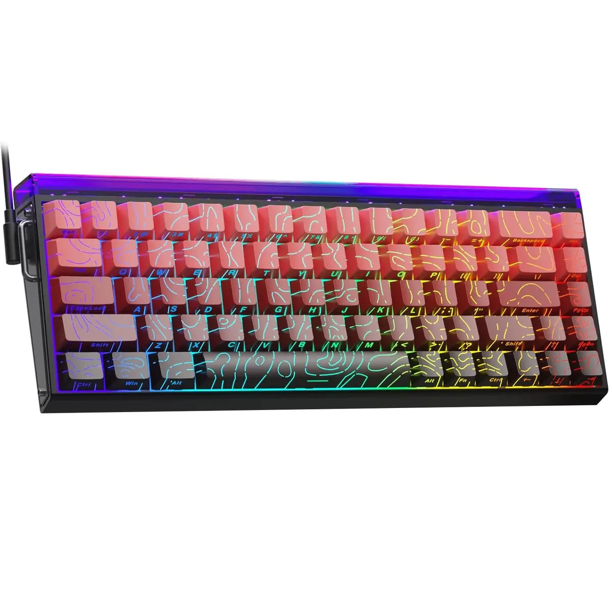 Aula Hero 68 HE Wired Side Engraved Gaming Keyboard - Gradient Black/Red
