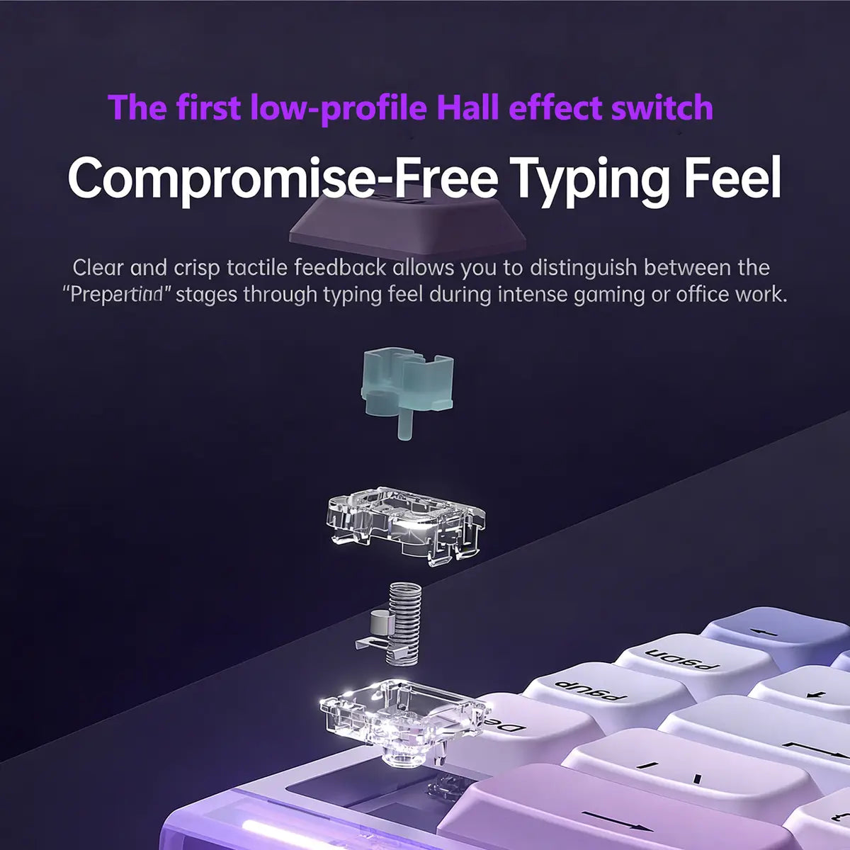 Aula Hero 68 Mini Keyboard with Low-Profile Magnetic Switches - Ice Light Blue