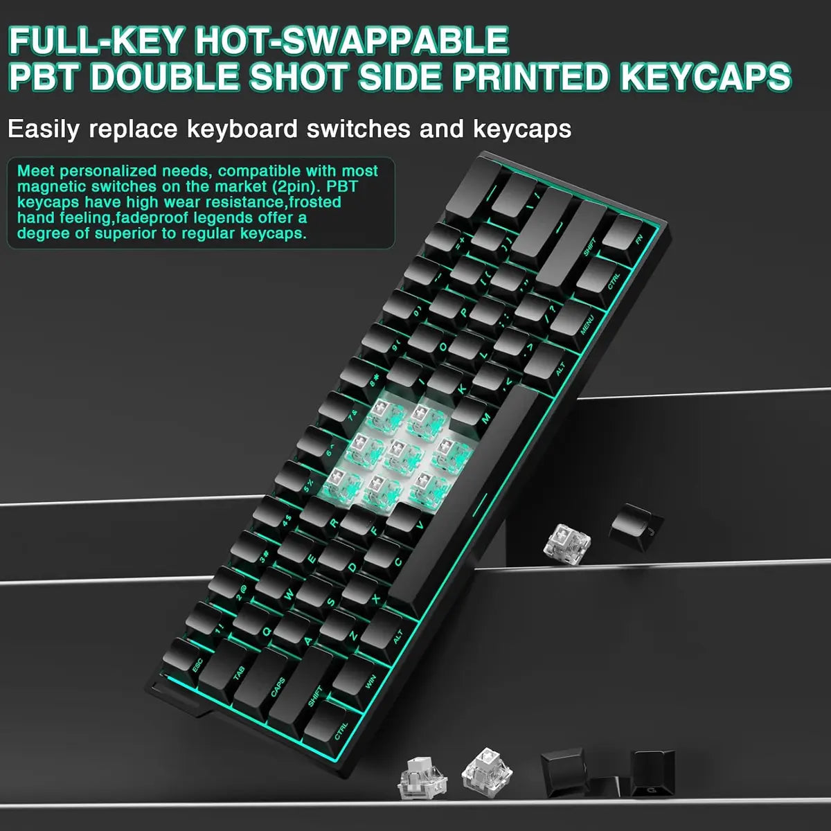 Aula MINI60 HE PRO Wireless Gaming Keyboard - Black Side Engraved - Stomrise Magnetic Switches