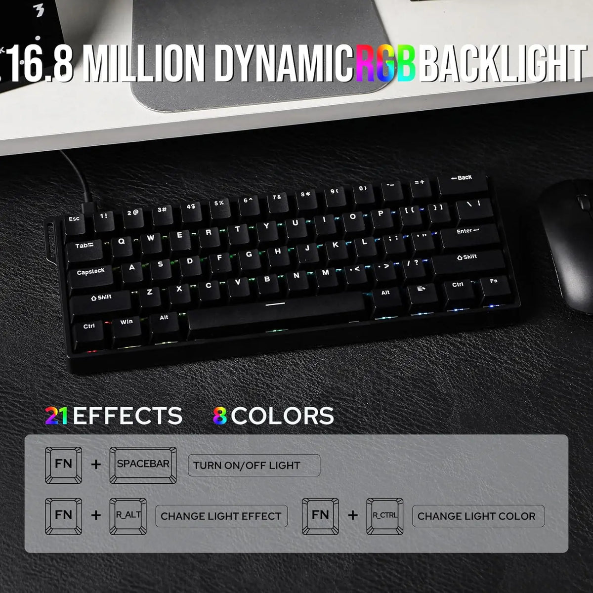 Aula WIN60 HE 60% Wired Magnetic Keyboard, 8000 Hz Polling Rate - Black - PakByte Computers