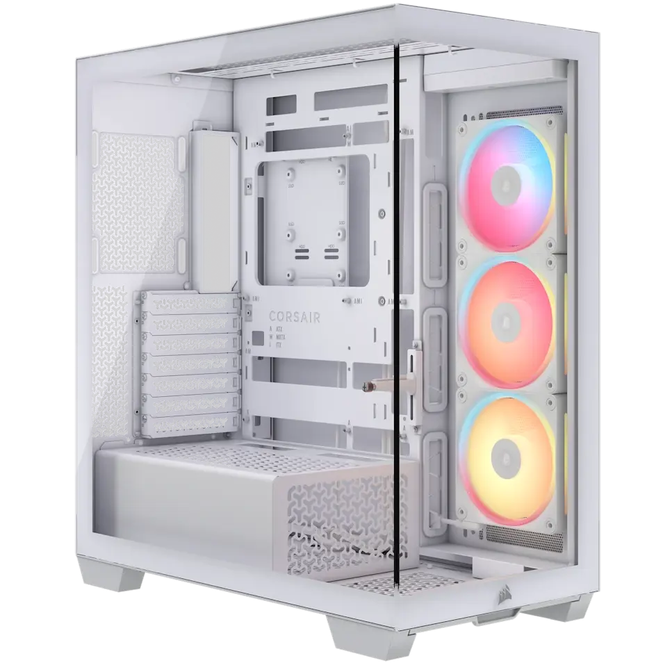 Corsair 3500X LX-R RGB Mid-Tower PC Case with iCUE LINK System Hub - White