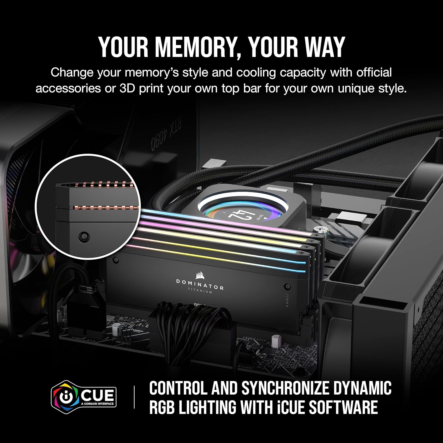Corsair Dominator Titanium RGB DDR5 RAM 32GB (2x16GB) 6000MHz - Black