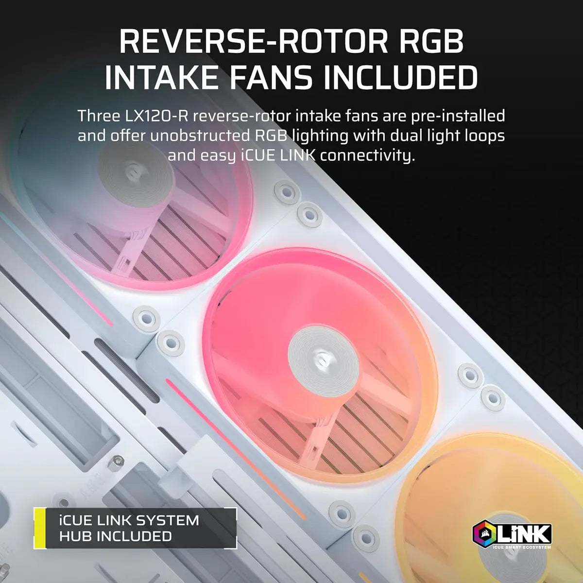 Corsair Frame 4500X LX-R RGB iCUE Link Panoramic Glass Mid-Tower PC Case - White