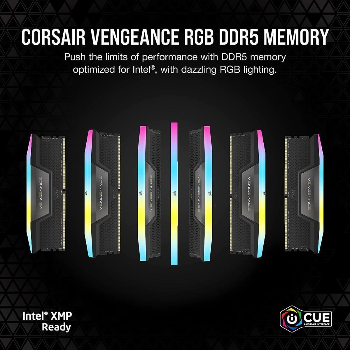 Corsair Vengeance RGB 32GB (2x16GB) 6000MHz C36 DDR5 DRAM Memory Kit - Black
