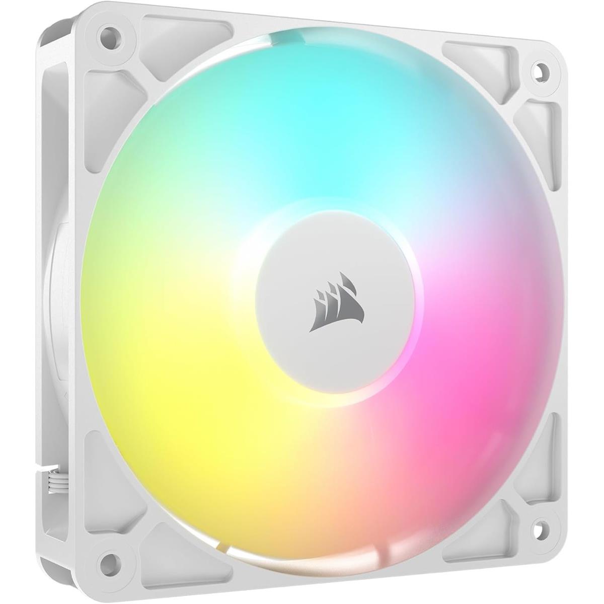 Corsair RS120 ARGB 120mm PWM Fan, Daisy-Chain Connection, Low-Noise, Magnetic Dome Bearing – Single Pack - White