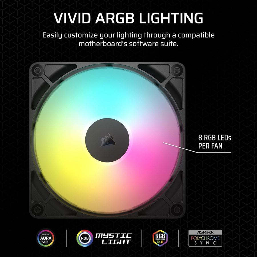 Corsair RS140 ARGB 140mm PWM Fans - Dual Pack - CO-9050183-WW - PakByte