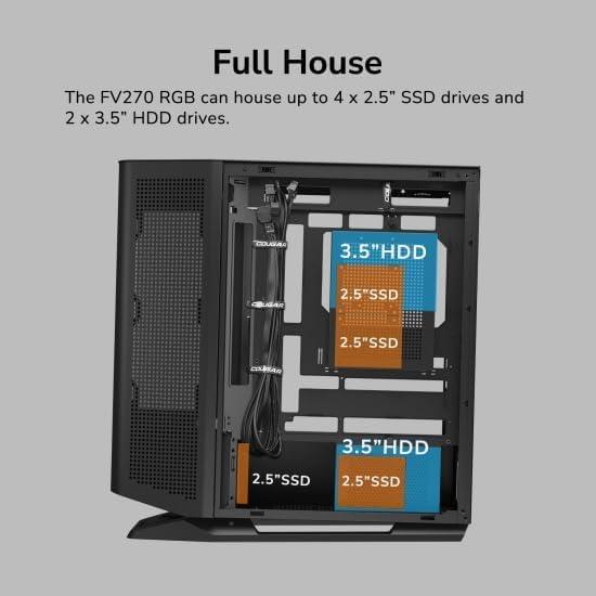 COUGAR FV270 RGB E-ATX Mid Tower PC Case – White - PakByte Computers