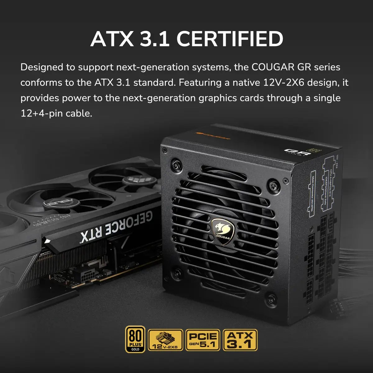 Cougar GR 850W 80 Plus Gold Fully Modular Power Supply