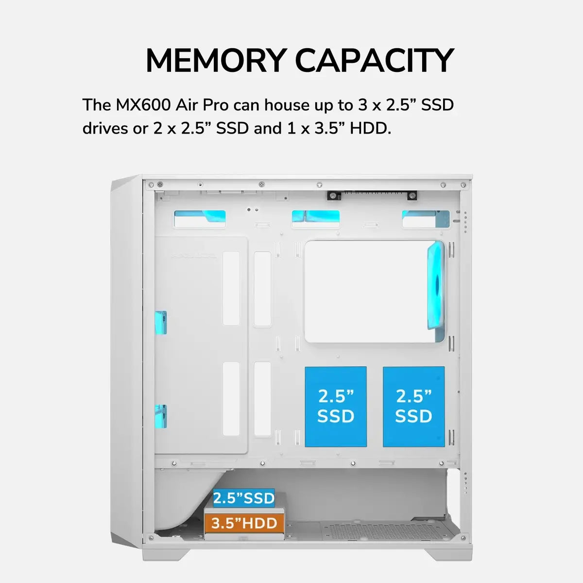 Cougar MX600 Air Pro Mid-Tower PC Case - White