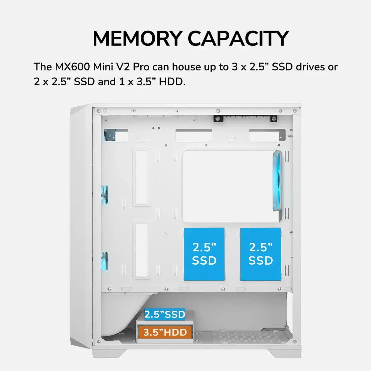 Cougar MX600 Mini V2 Pro Mini-Tower PC Case - White