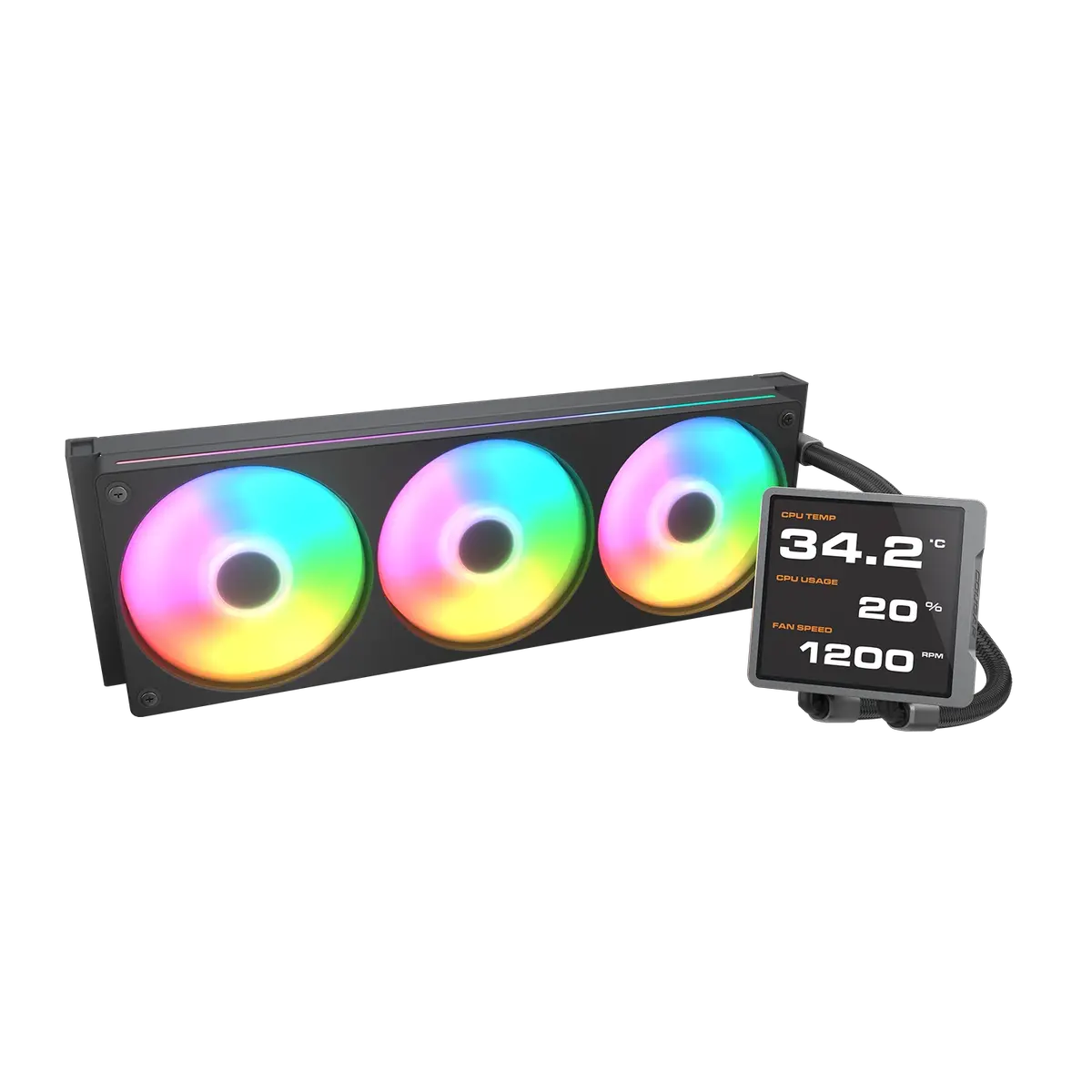 Cougar Poseidon Vistek Pro ARGB 3.95-inch IPS LCD 360mm Liquid CPU Cooler - Black