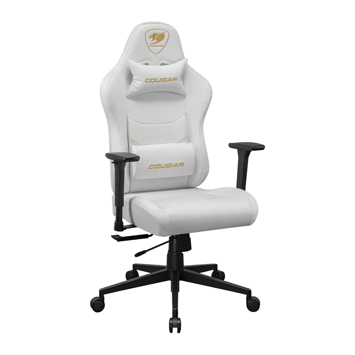 Cougar Pryme PVC Leather, 3D Armrest, Lumbar and Head PillowGaming Chair - White