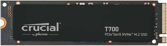Crucial T700 4TB SSD PCIe Gen5 NVMe M.2 Internal SSD