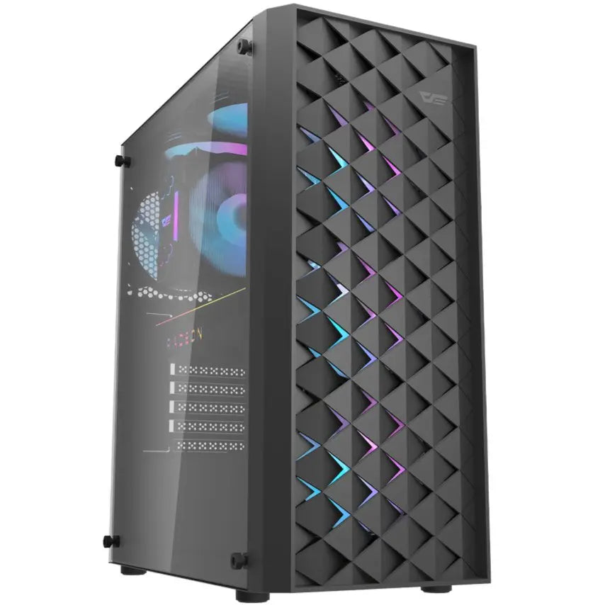 DarkFlash DK351 ARGB Mid-Tower ATX Gaming PC Case - Black