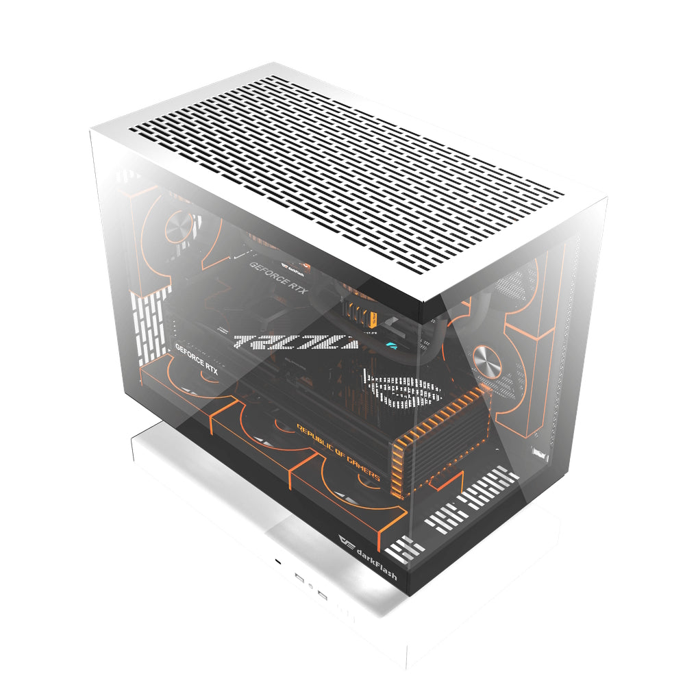 Darkflash FLOATRON F1 Micro-ATX Mid-Tower PC Gaming Case - White