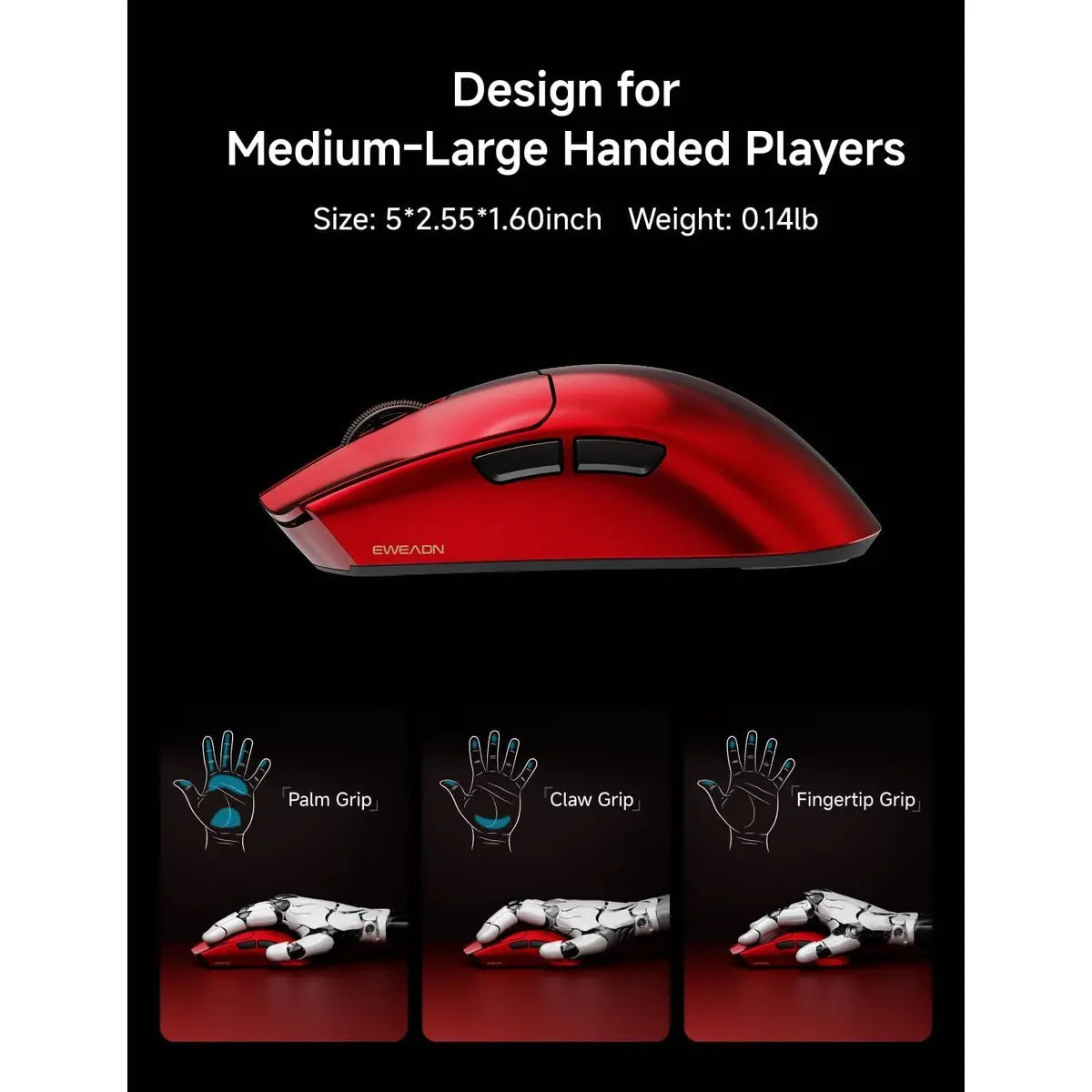Eweadn S9 Ultra Wireless Gaming Mouse - Red