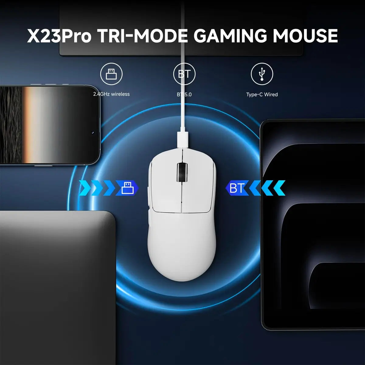 Eweadn X23 Pro Wireless Gaming Mouse - White