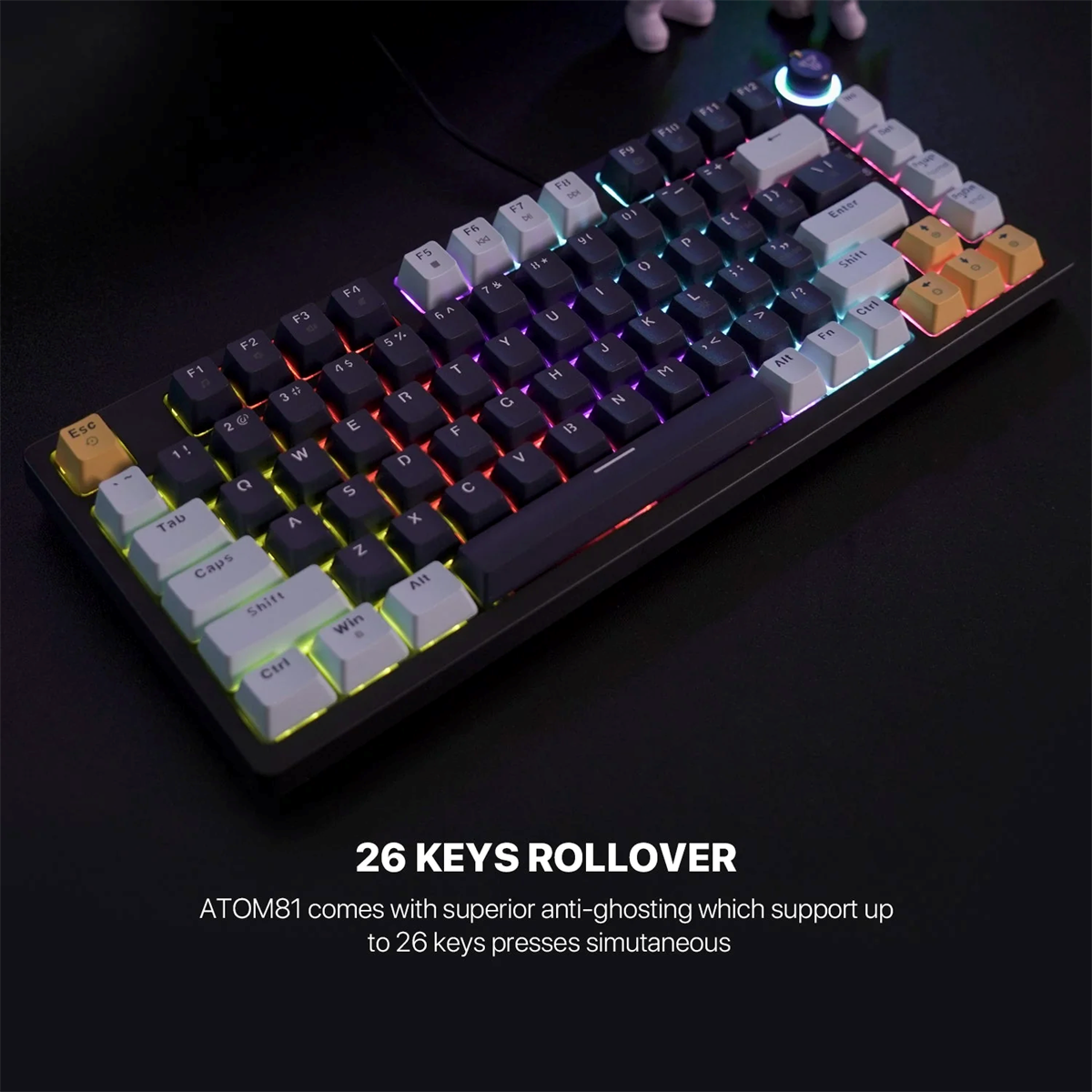 Fantech Mizu Edition Atom 81 MK875V2 RGB Mechanical Gaming Keyboard - Sky Blue (Taro Switches)