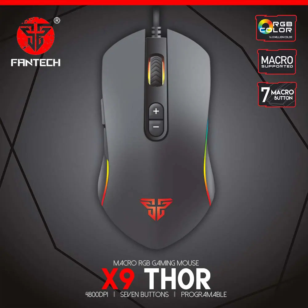 Fantech Thor X9 Wired Gaming Mouse - Black
