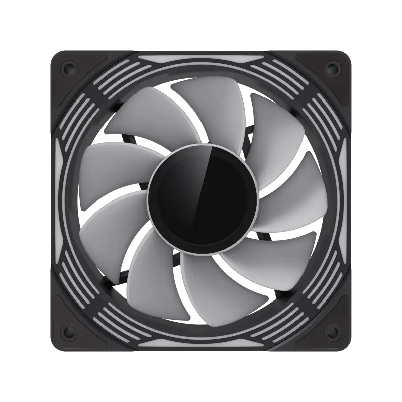 GameMax FN12A-C8I-R 120mm Reverse Fan Blades PC Case Fan - Black