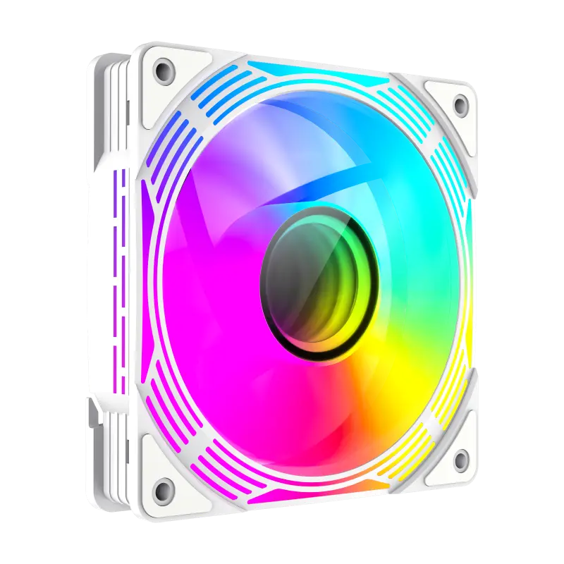 GameMax FN12A-C8I-RW 120mm Reverse Fan Blades PC Case Fan - White