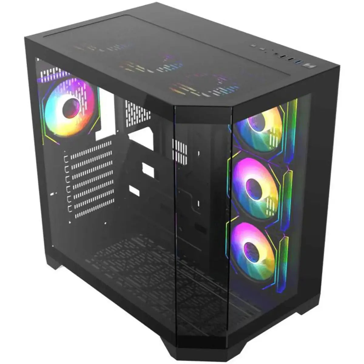 GameMax Hype-A BK Mid-Tower ATX Tempered Glass Computer Case - Black