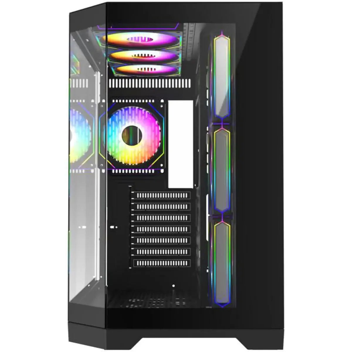 GameMax Hype-A BK Mid-Tower ATX Tempered Glass Computer Case - Black