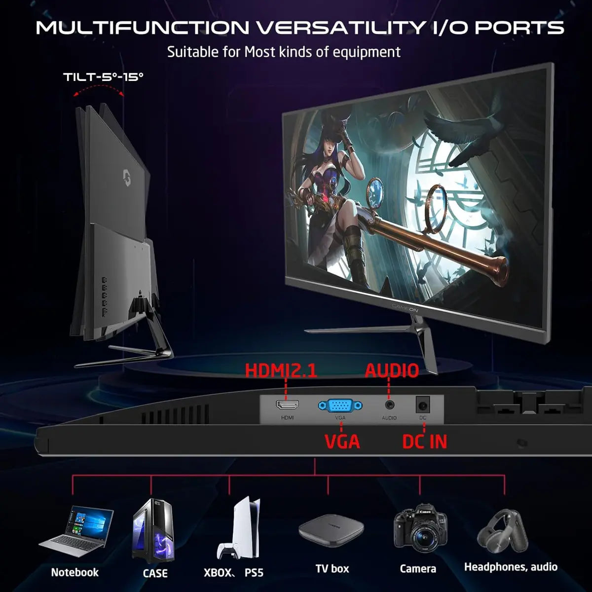 GameOn GOES22FHD120IPS 22", 120Hz Full HD Monitor - Black