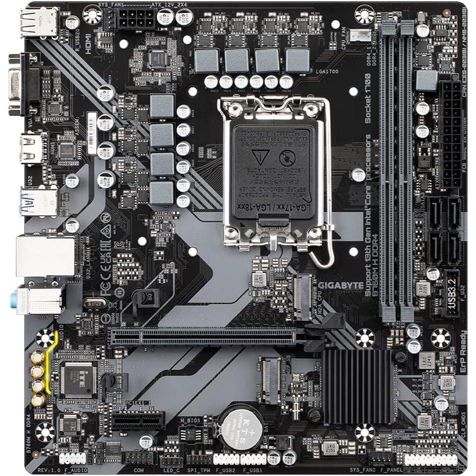 Gigabyte B760M H DDR4 Motherboard Supports Intel Core 14th Gen CPUs - PakByte Computers